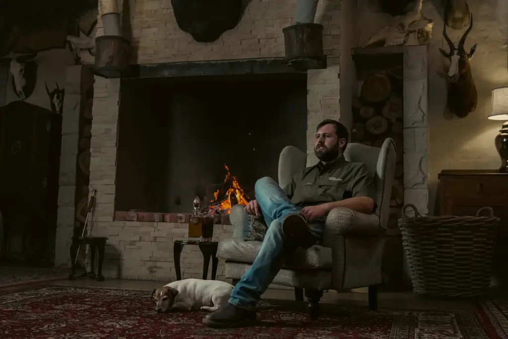 The trophy room of a South African hunting lodge
